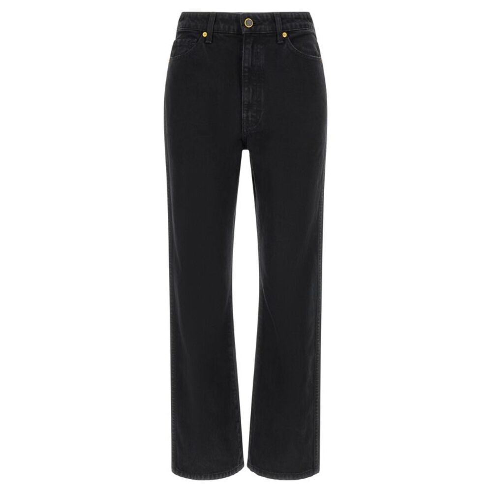 Khaite Black Cotton Flared Women's Jeans